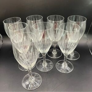Clear Etched Glass Wine  - Set of 8